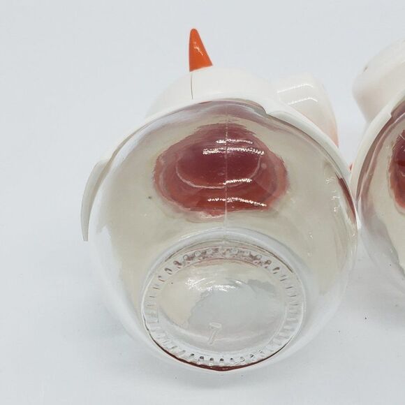 Herevin𝅺 Vintage Rustic Orange White Clear Glass Cow Salt and Pepper Shaker Set - Picture 8 of 9